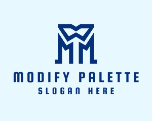 Blue Letter M Tailor  logo design