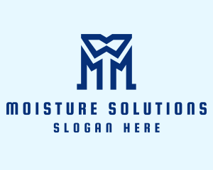 Blue Letter M Tailor  logo design