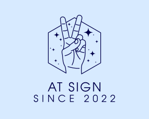 Star Peace Sign Palmistry logo design