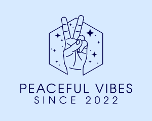 Star Peace Sign Palmistry logo design