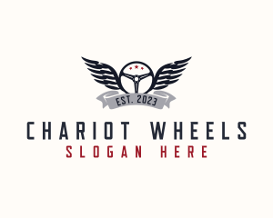 Steering Wheel Wings Mechanic logo design