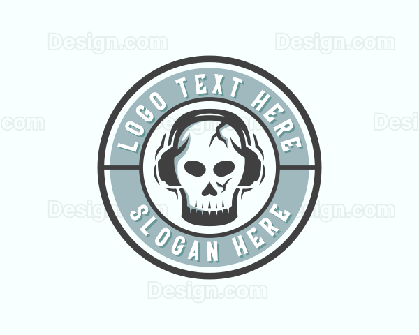 Skull Disc Jockey Headphones Logo