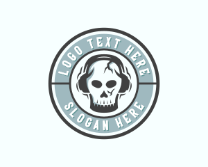 Indie - Skull DJ Headphones logo design