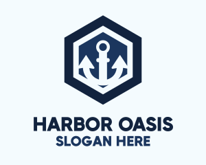 Anchor Hexagon Badge logo