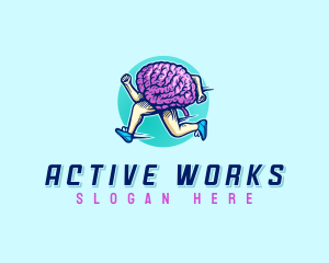 Mental Running Brain logo design