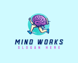 Mental Running Brain logo design