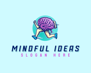 Mental Running Brain logo design