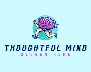 Mental Running Brain logo design