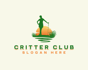 Woman Golf Game logo design