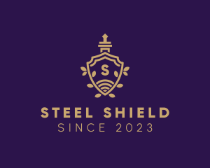 Sword Shield Regal Wreath  logo design