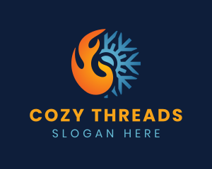 Thermal Flame Snowflake logo design