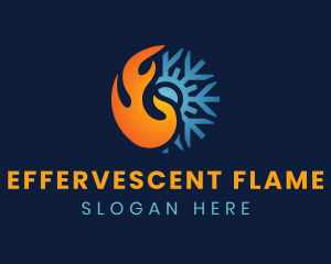 Thermal Flame Snowflake logo design