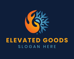 Thermal Flame Snowflake logo design