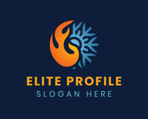 Thermal Flame Snowflake logo design