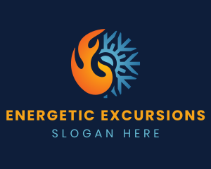 Thermal Flame Snowflake logo design