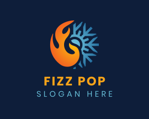 Thermal Flame Snowflake logo design