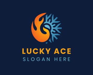 Thermal Flame Snowflake logo design