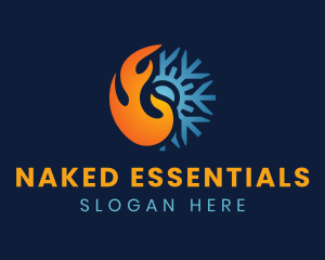 Thermal Flame Snowflake logo design