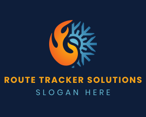 Thermal Flame Snowflake logo design