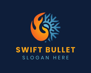 Thermal Flame Snowflake logo design