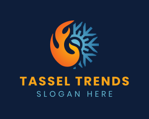 Thermal Flame Snowflake logo design