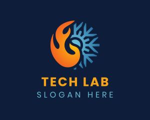 Thermal Flame Snowflake logo design