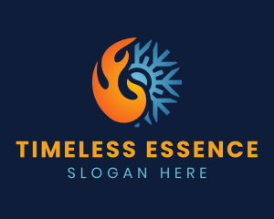 Thermal Flame Snowflake logo design
