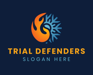 Thermal Flame Snowflake logo design