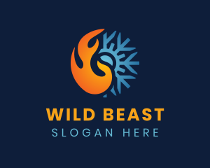 Thermal Flame Snowflake logo design