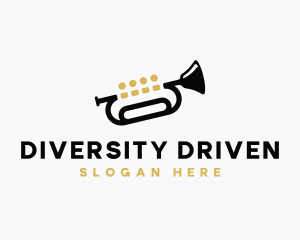 Trumpet Music Quartet logo design