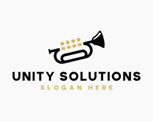 Trumpet Music Quartet logo design