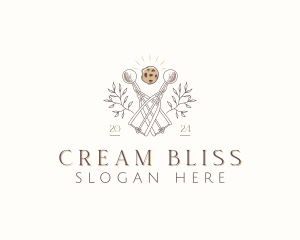 Cookie Ice Cream Scoop logo design