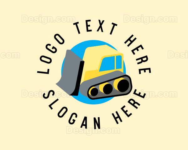 Industrial Contractor Bulldozer Logo