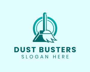 Cleaning Dust Pan Broom logo design