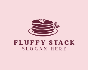 Blueberry Pancake Dessert logo design