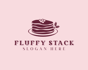 Blueberry Pancake Dessert logo design