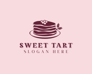 Blueberry Pancake Dessert logo design