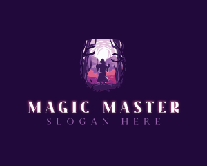 Wizard Mage Silhouette logo design