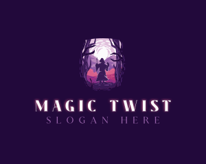 Wizard Mage Silhouette logo design