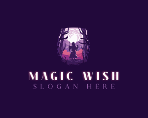 Wizard Mage Silhouette logo design