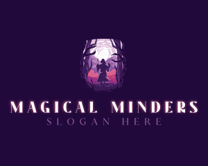 Wizard Mage Silhouette logo design