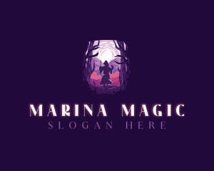 Wizard Mage Silhouette logo design