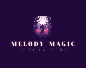 Wizard Mage Silhouette logo design