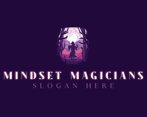 Wizard Mage Silhouette logo design