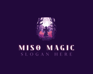 Wizard Mage Silhouette logo design