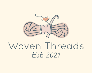 Heart Knitting Wool logo design