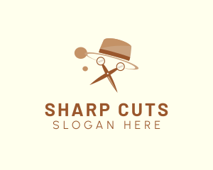 Barber Scissors Hat  logo design