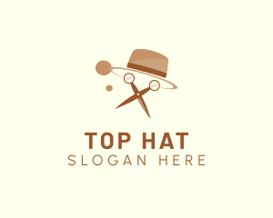 Barber Scissors Hat  logo design