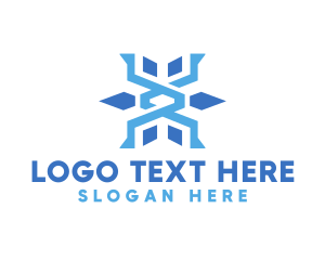 Blue Star Letter X logo