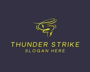 Scribble Hurricane Thunder  logo design